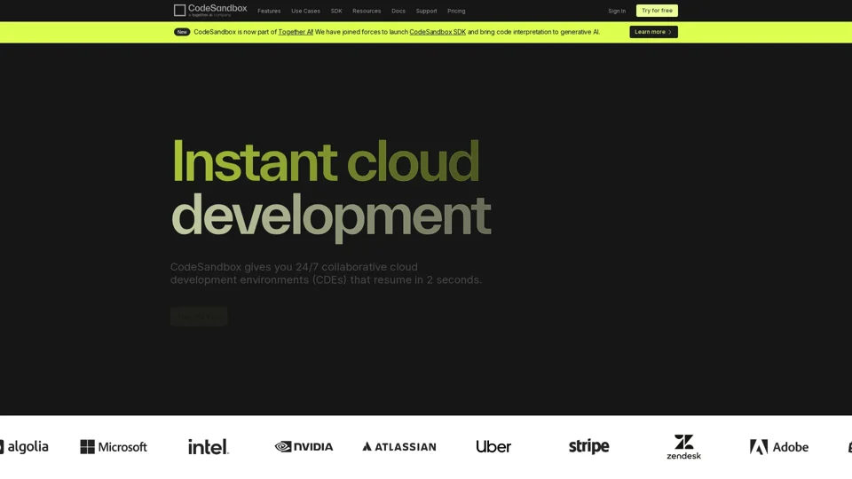 CodeSandbox: Instant Cloud Development Environments