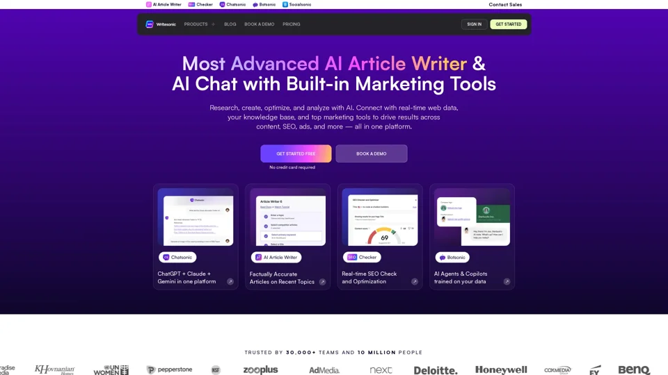 Writesonic - AI Content Writer, AI SEO Toolkit & AI Chatbots