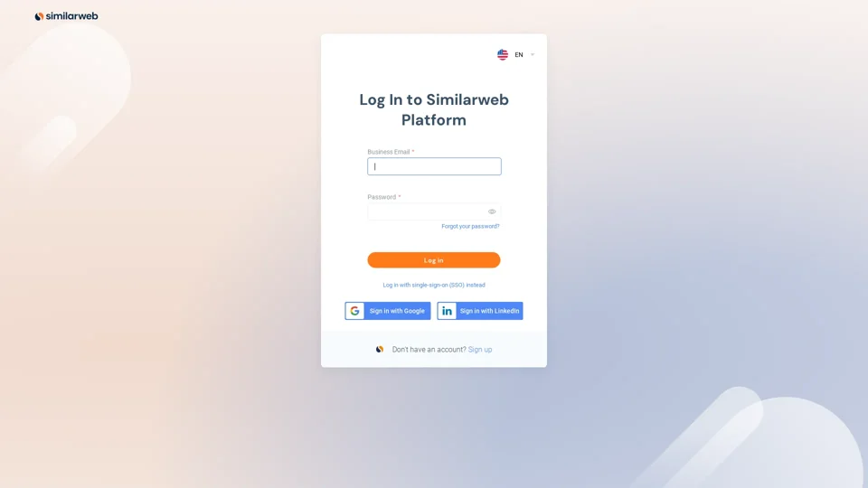 Log In to Similarweb Platform - SimilarWeb Identity