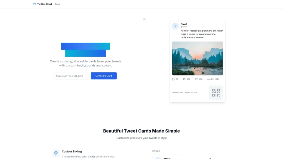 Twittercard - Create beautiful Tweet card